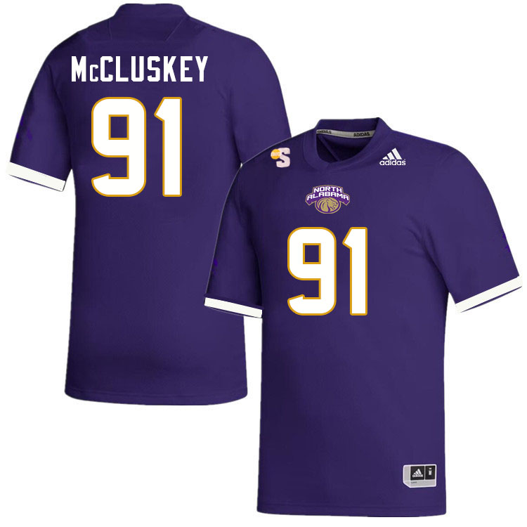 Men-Youth #91 Jake McCluskey North Alabama Lions 2023 College Football Jerseys Stitched-Purple